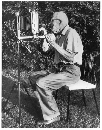 Jean Everett Burgert with one of the studio's view cameras